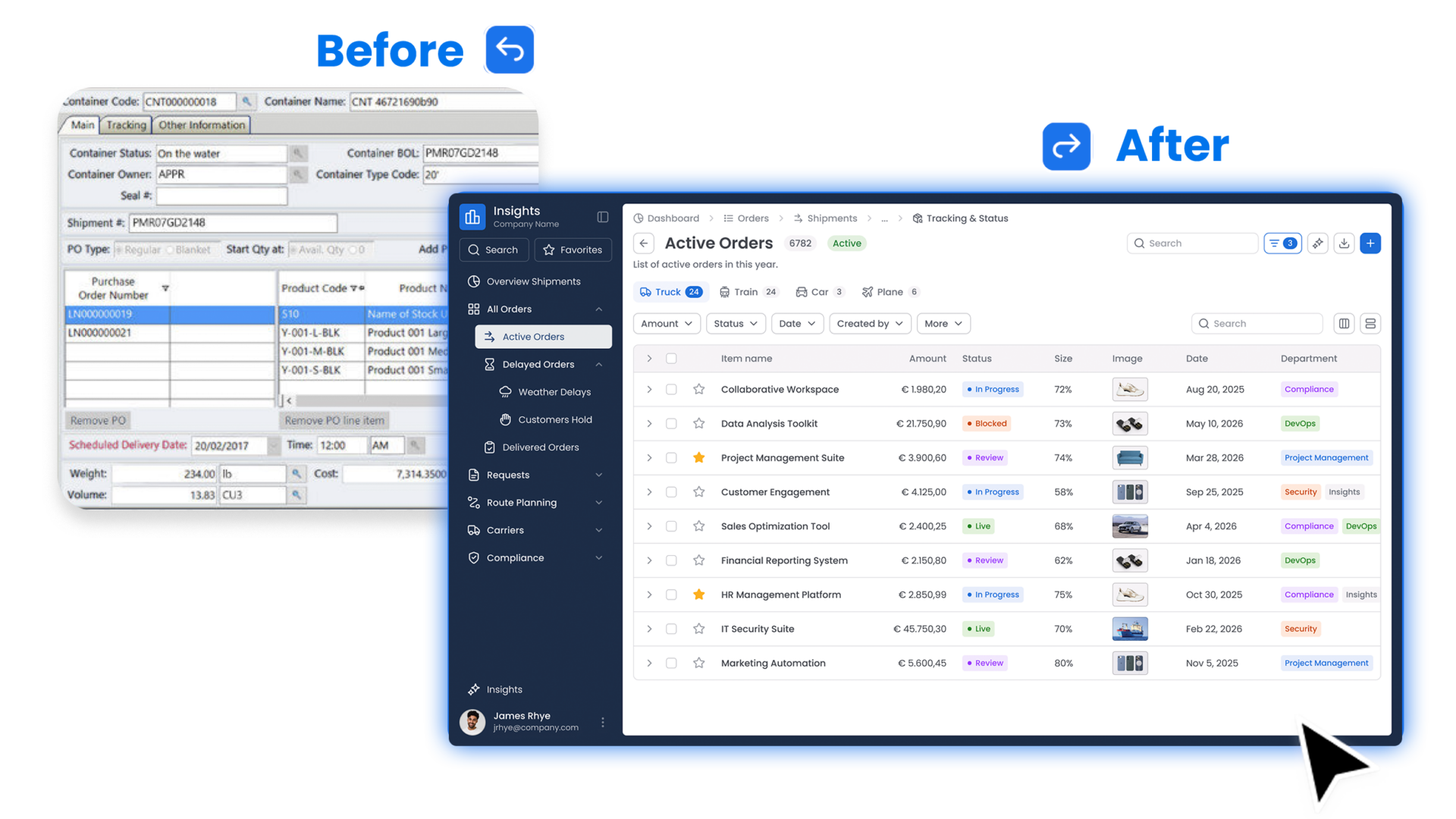 Agentic modernzation blueprint - Before after
