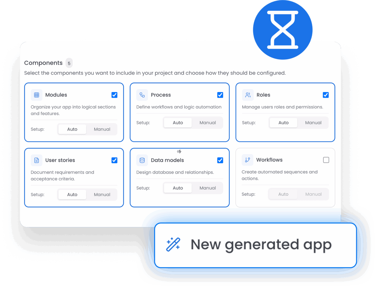 Application in minutes
