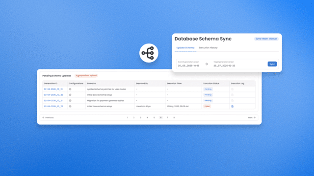 Automatic database schema updates across data stores