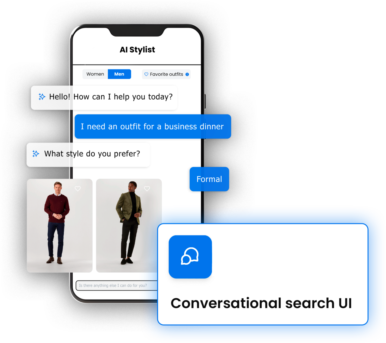 Conversational search UI